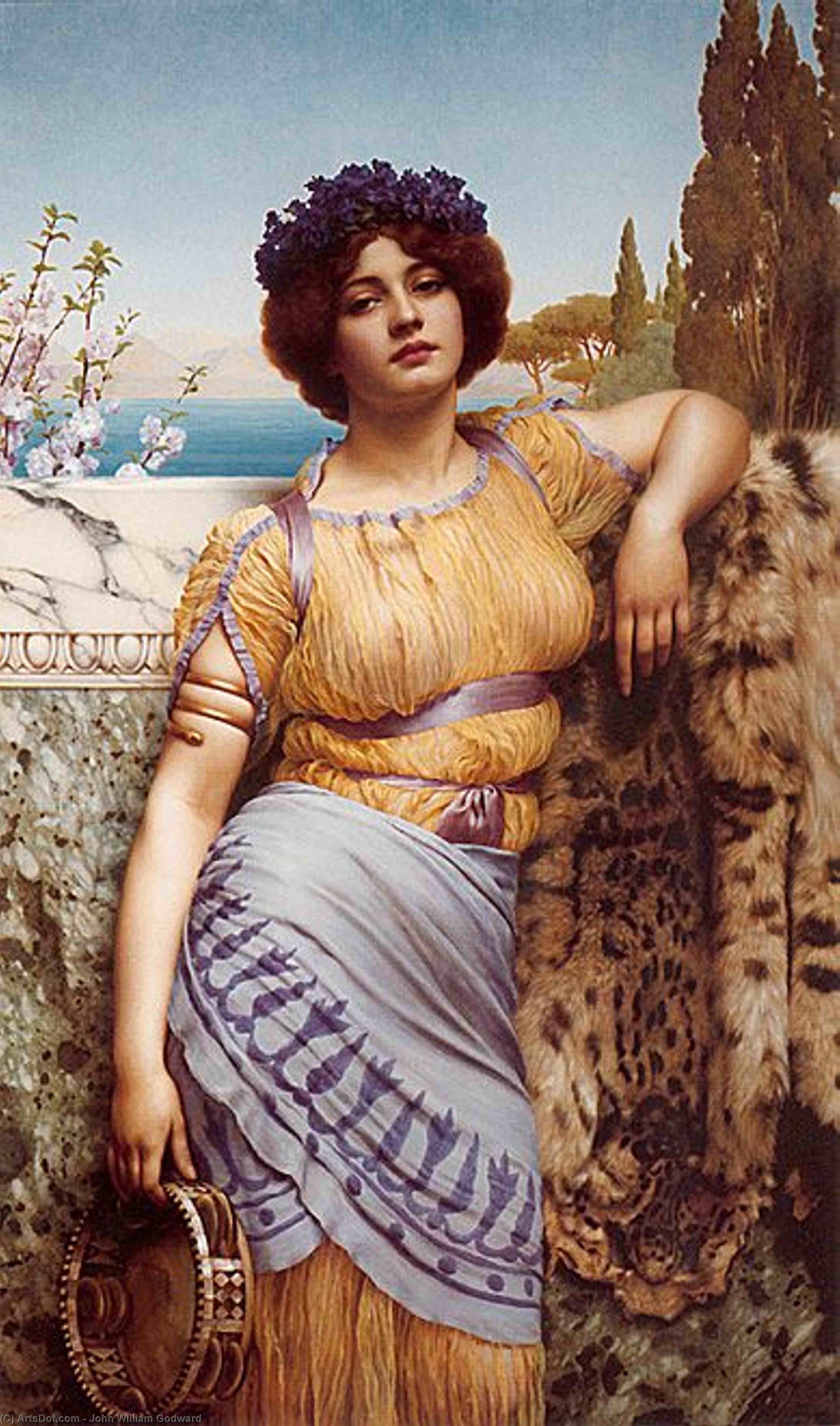 WikiOO.org - Енциклопедия за изящни изкуства - Живопис, Произведения на изкуството John William Godward - Ionian Dancing Girl