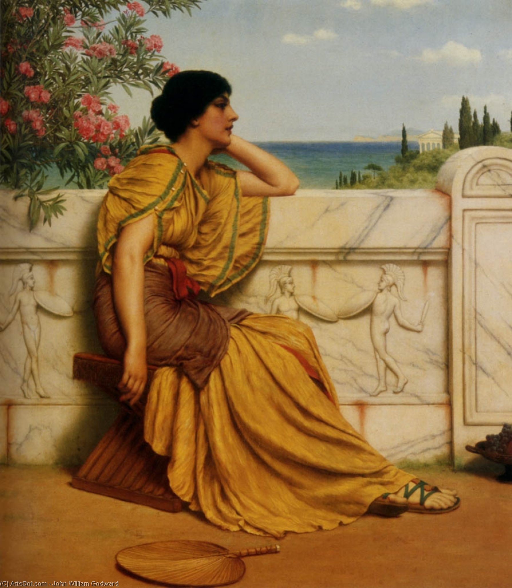 WikiOO.org - Encyclopedia of Fine Arts - Lukisan, Artwork John William Godward - Leisure Hours