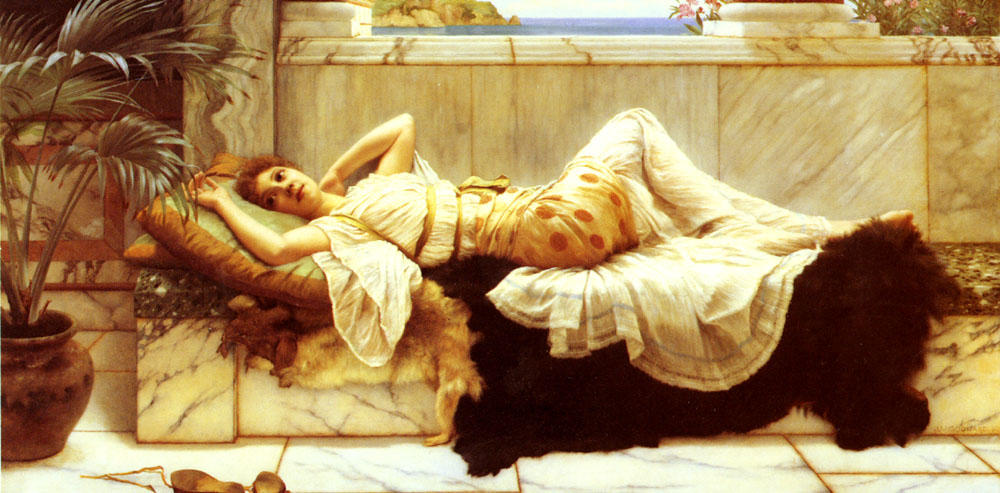 Wikioo.org - The Encyclopedia of Fine Arts - Painting, Artwork by John William Godward - Liegende
