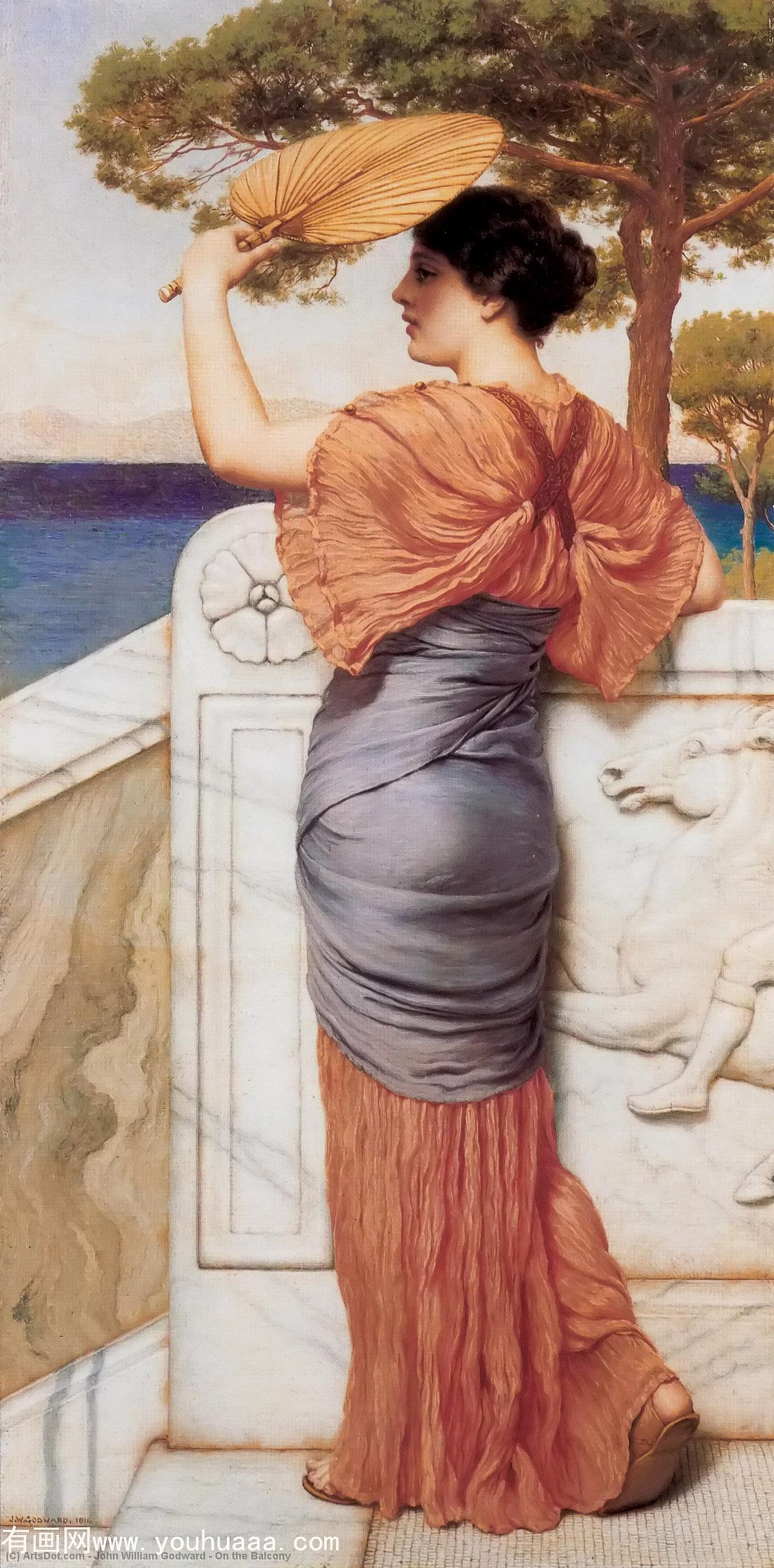 WikiOO.org - Enciclopedia of Fine Arts - Pictura, lucrări de artă John William Godward - On the Balcony
