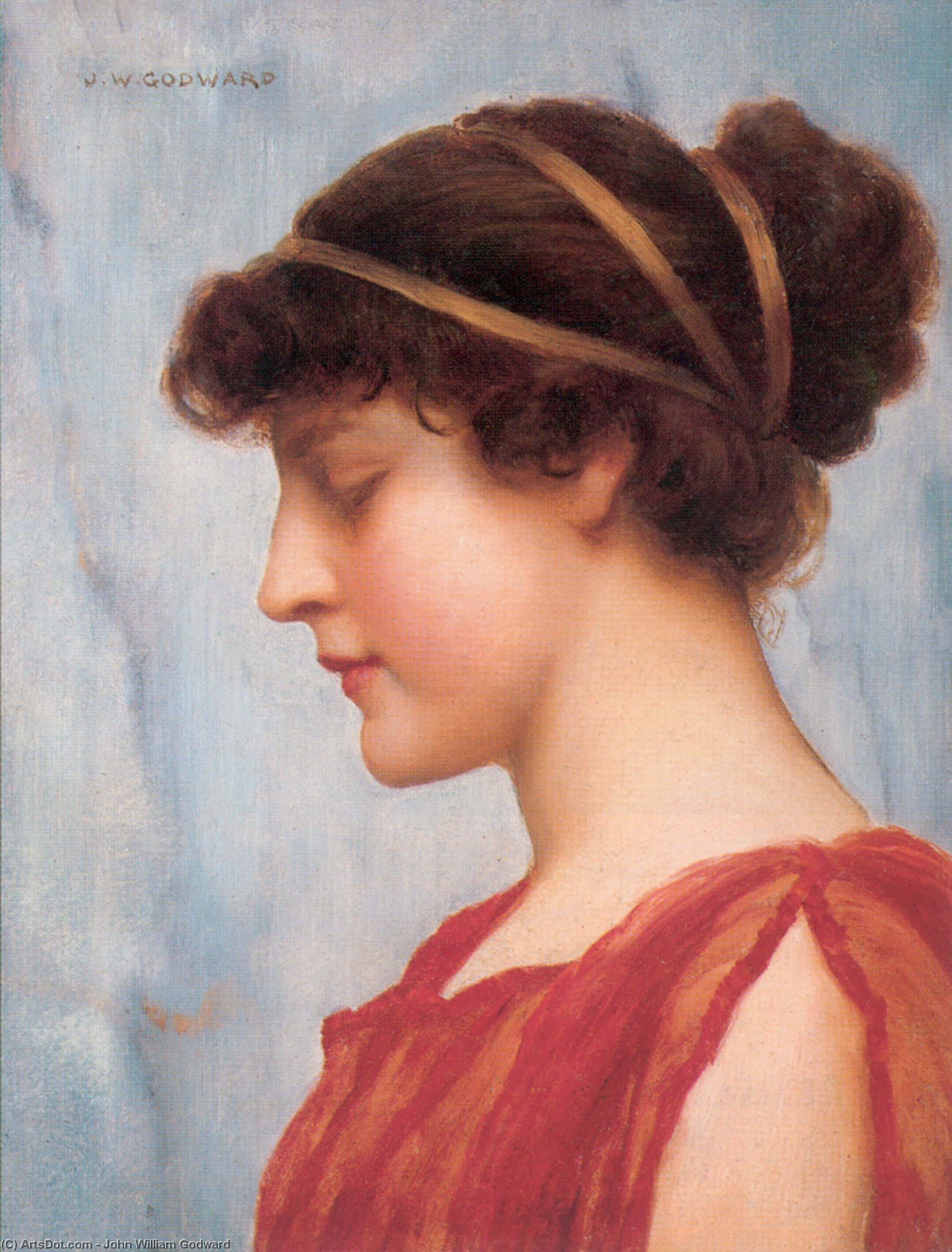 Wikioo.org – La Enciclopedia de las Bellas Artes - Pintura, Obras de arte de John William Godward - Ofelia