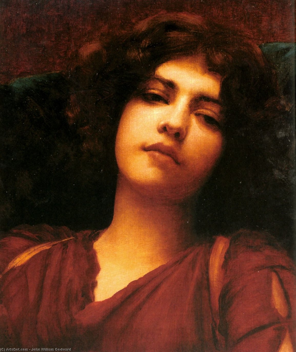 Wikioo.org - The Encyclopedia of Fine Arts - Painting, Artwork by John William Godward - Reverie (Study)