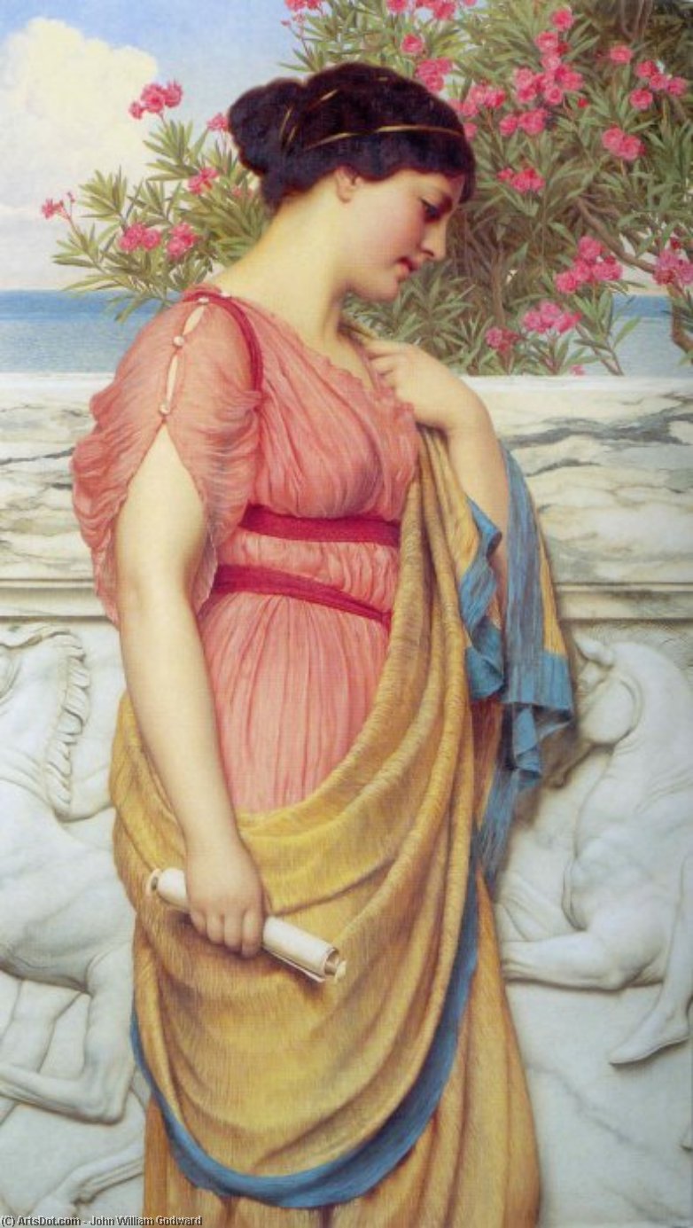 Wikioo.org - The Encyclopedia of Fine Arts - Painting, Artwork by John William Godward - Sappho