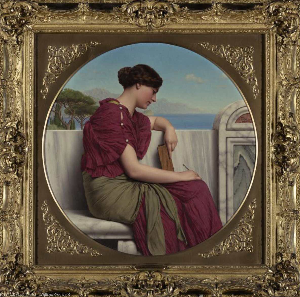 Wikioo.org - The Encyclopedia of Fine Arts - Painting, Artwork by John William Godward - The Answer