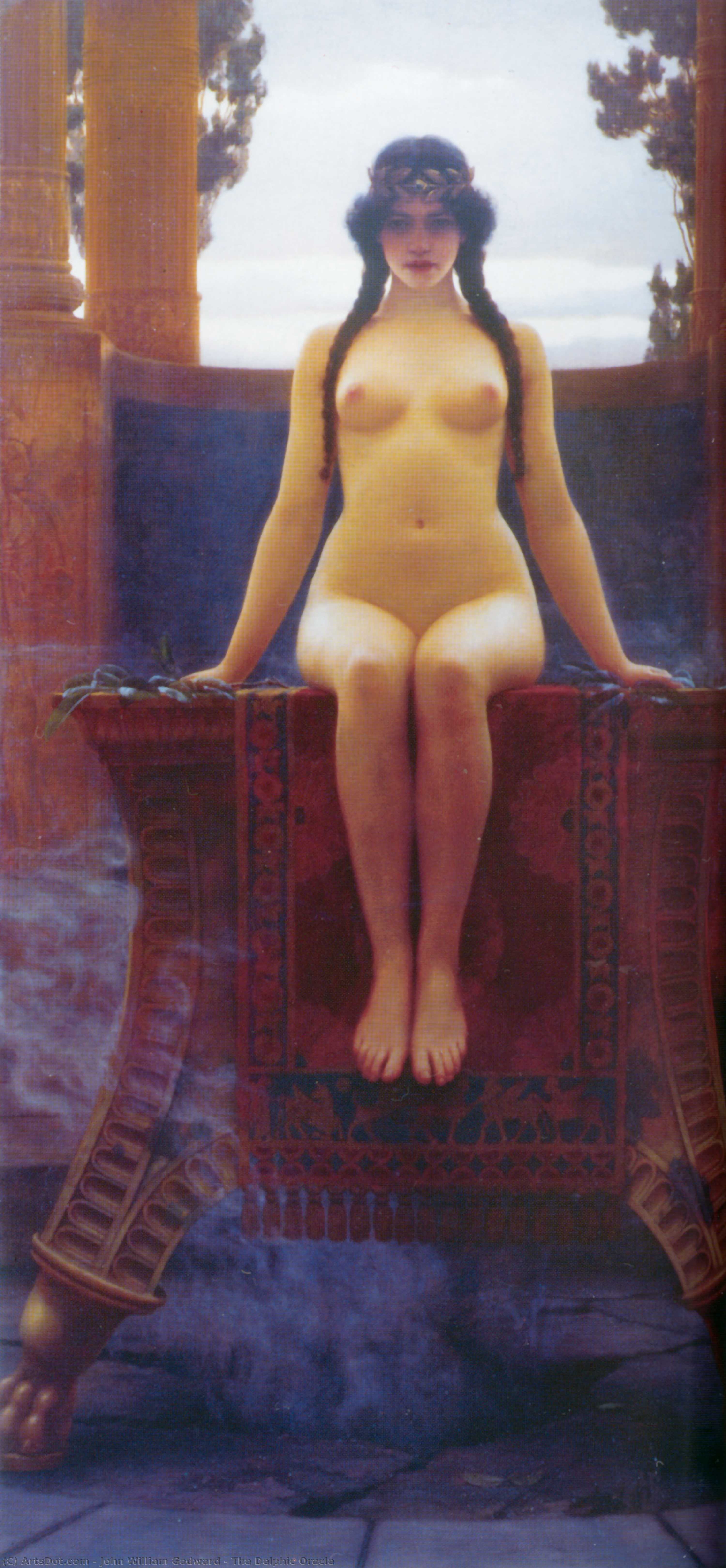 WikiOO.org - Encyclopedia of Fine Arts - Maleri, Artwork John William Godward - The Delphic Oracle
