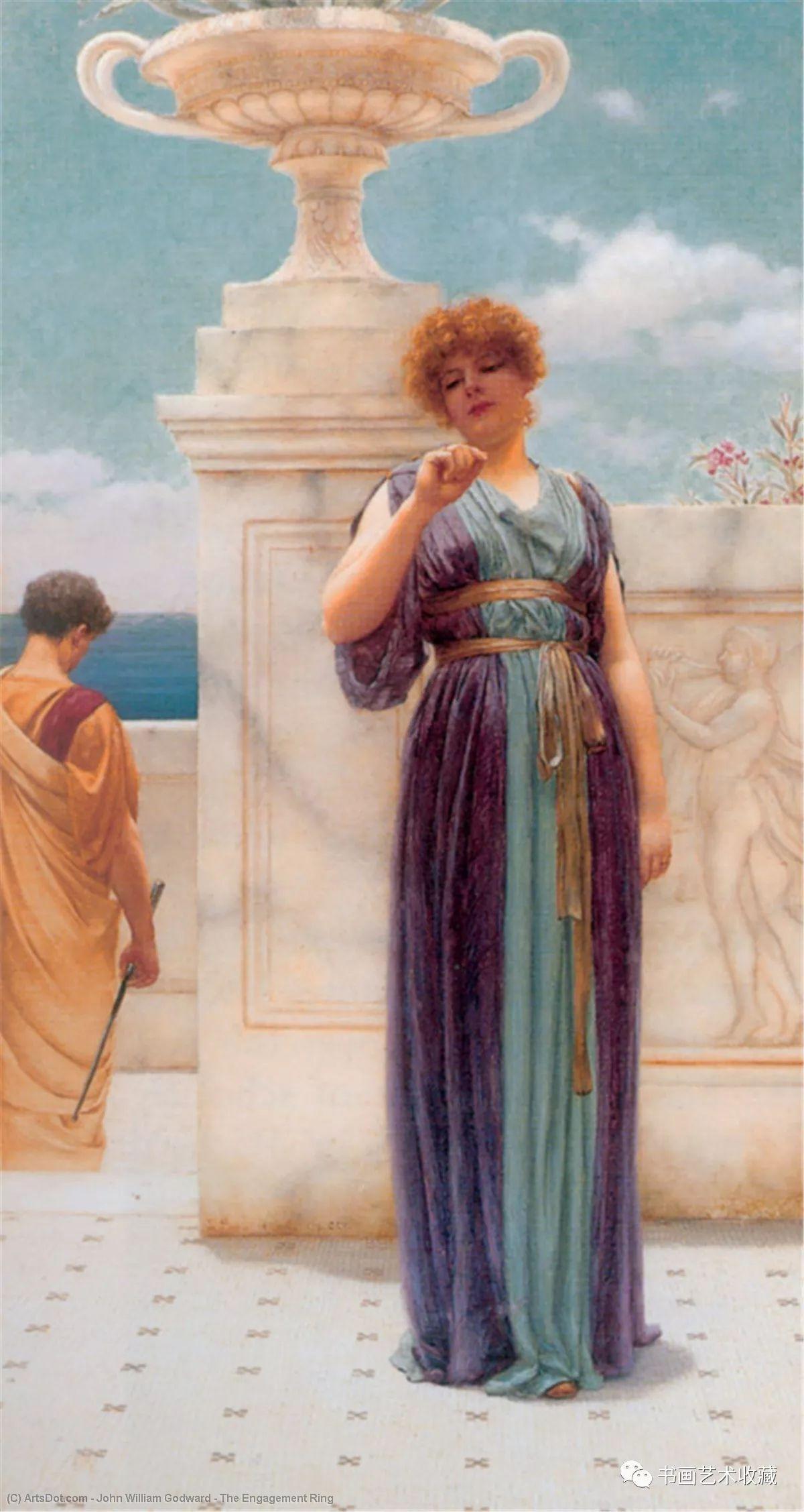 Wikioo.org - The Encyclopedia of Fine Arts - Painting, Artwork by John William Godward - The Engagement Ring