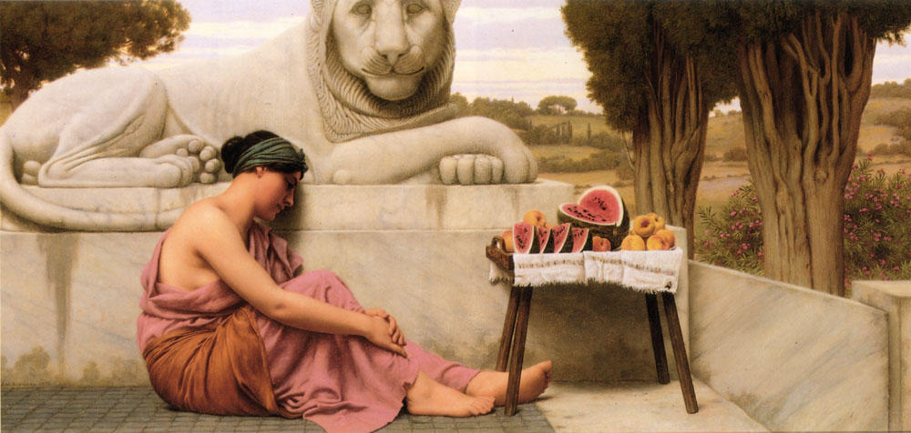 WikiOO.org - Εγκυκλοπαίδεια Καλών Τεχνών - Ζωγραφική, έργα τέχνης John William Godward - The Fruit Vendor
