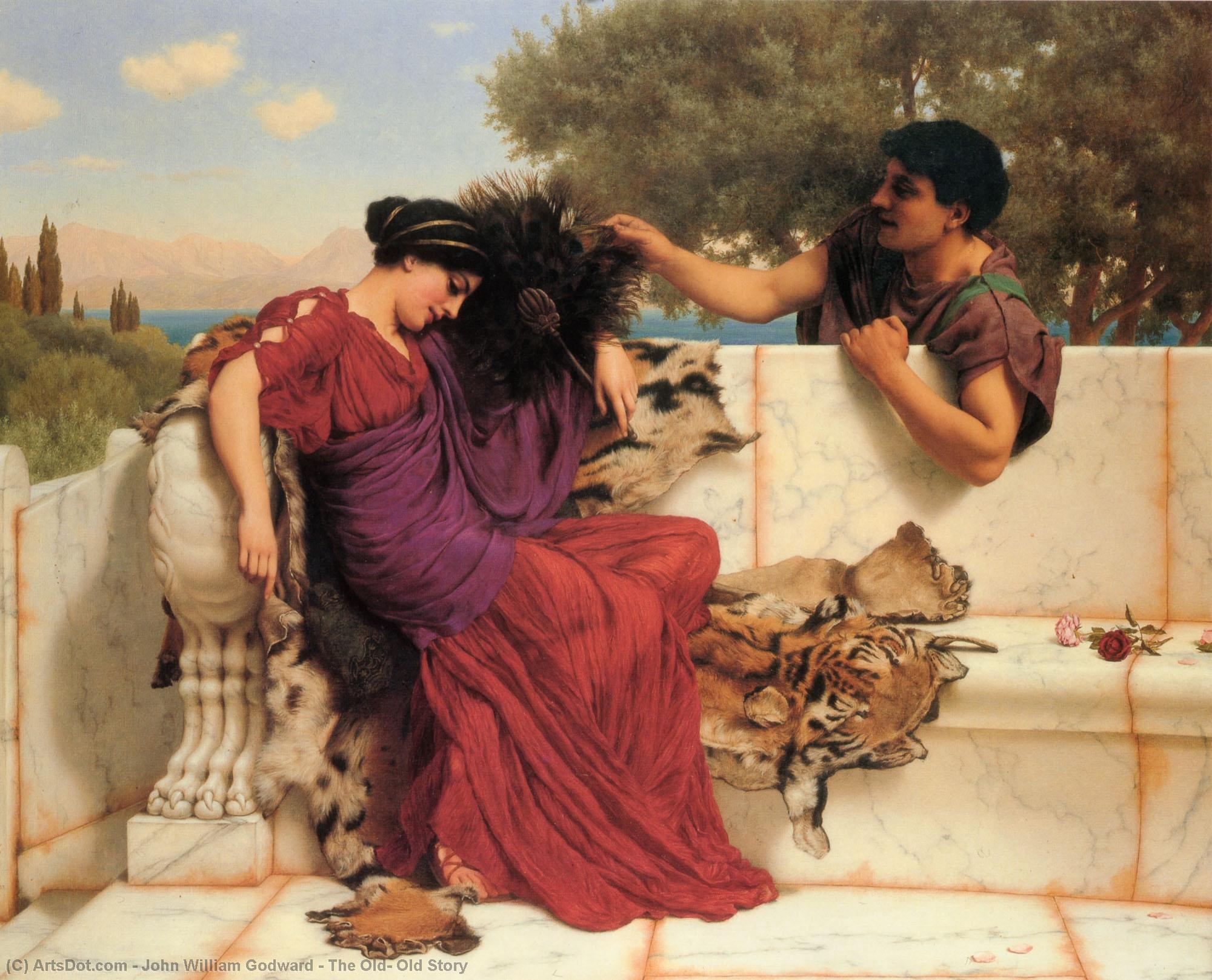 Wikioo.org - The Encyclopedia of Fine Arts - Painting, Artwork by John William Godward - The Old, Old Story