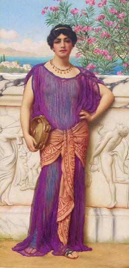 WikiOO.org - Encyclopedia of Fine Arts - Malba, Artwork John William Godward - The Tambourine Girl (II)