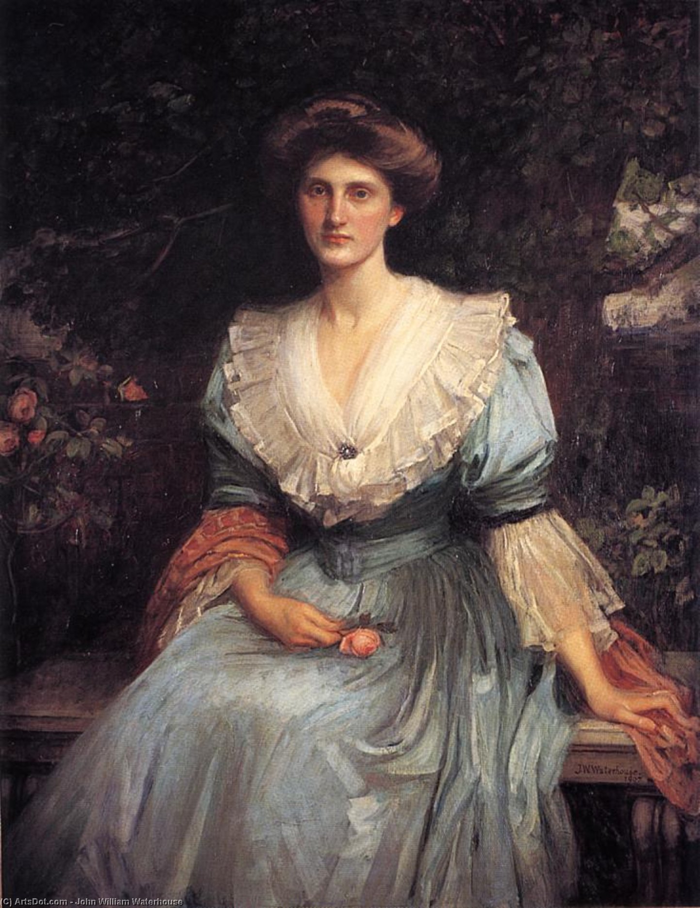 WikiOO.org - Encyclopedia of Fine Arts - Malba, Artwork John William Waterhouse - Lady Violet Henderson