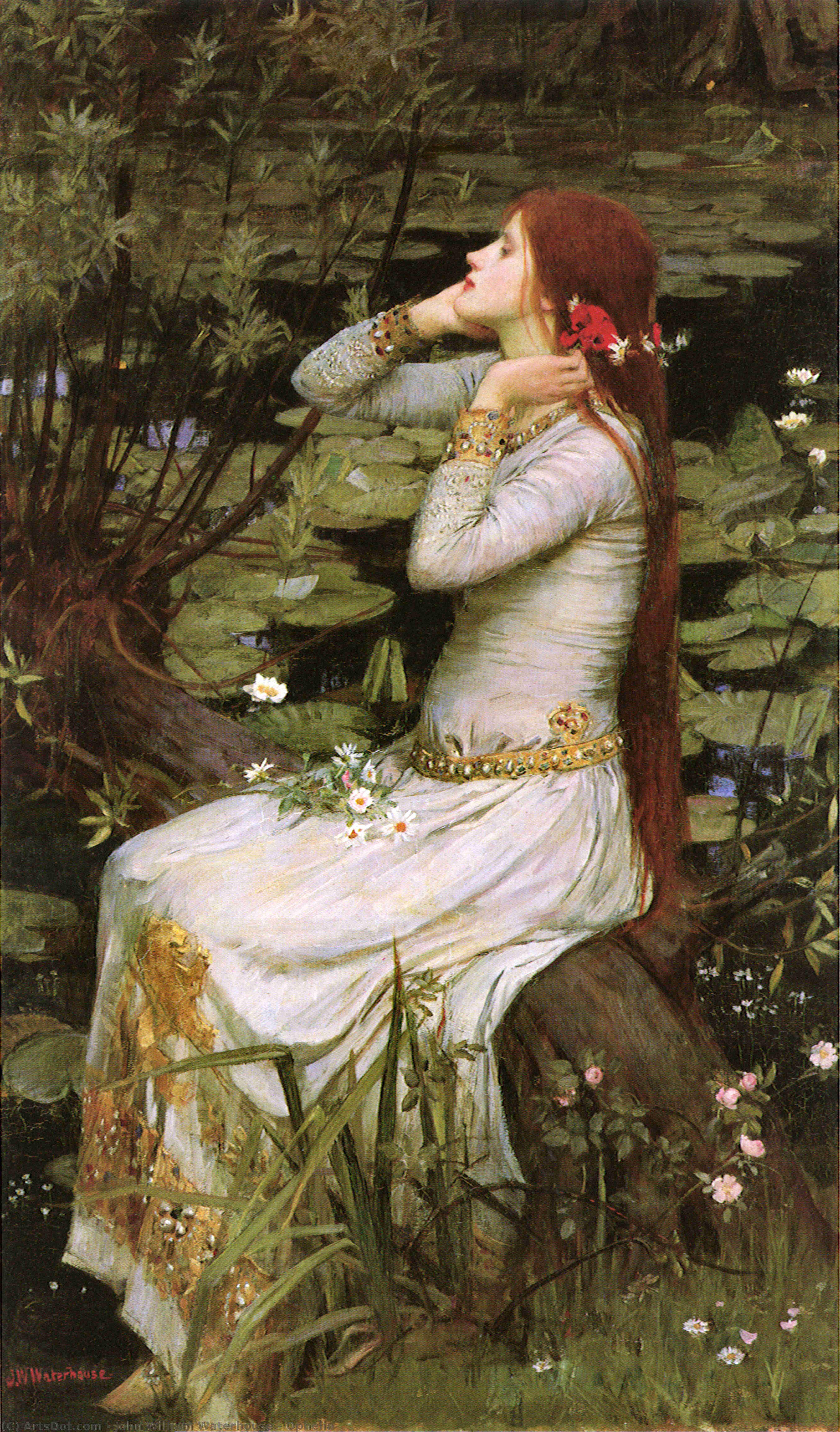 WikiOO.org - Encyclopedia of Fine Arts - Malba, Artwork John William Waterhouse - Ophelia
