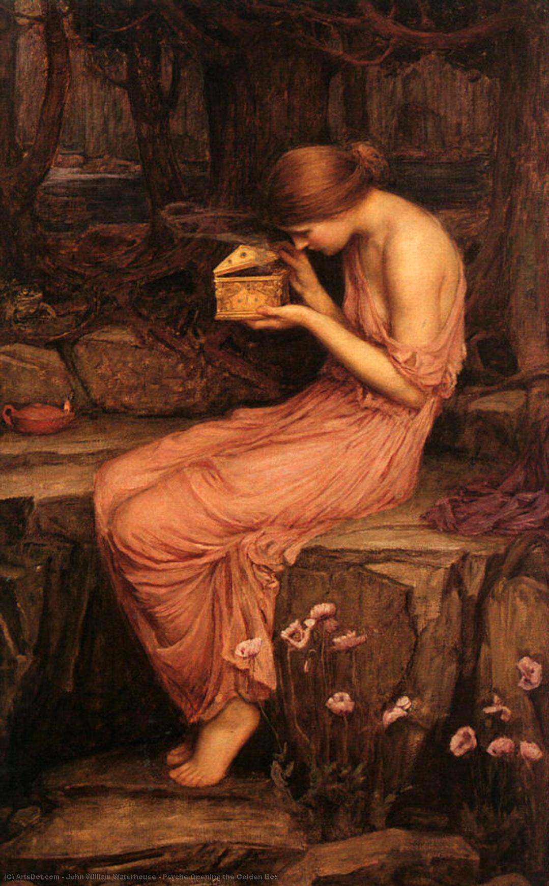Wikioo.org - The Encyclopedia of Fine Arts - Painting, Artwork by John William Waterhouse - Psyche Opening the Golden Box