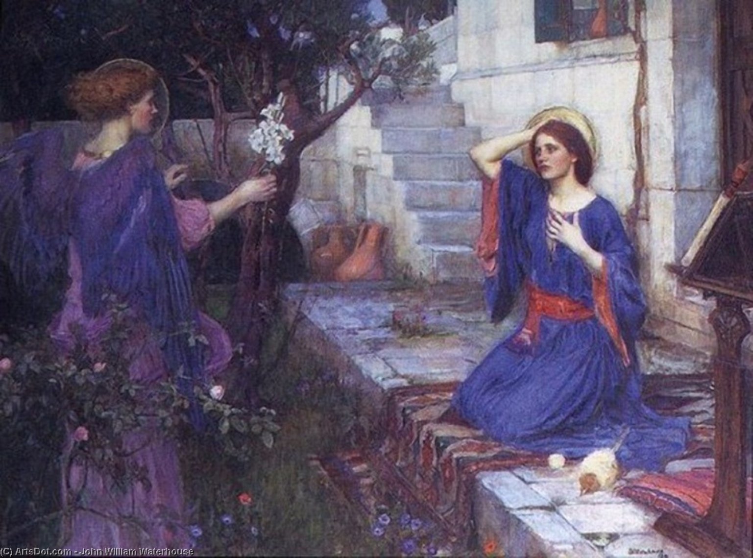 Wikioo.org - The Encyclopedia of Fine Arts - Painting, Artwork by John William Waterhouse - The Annunciation