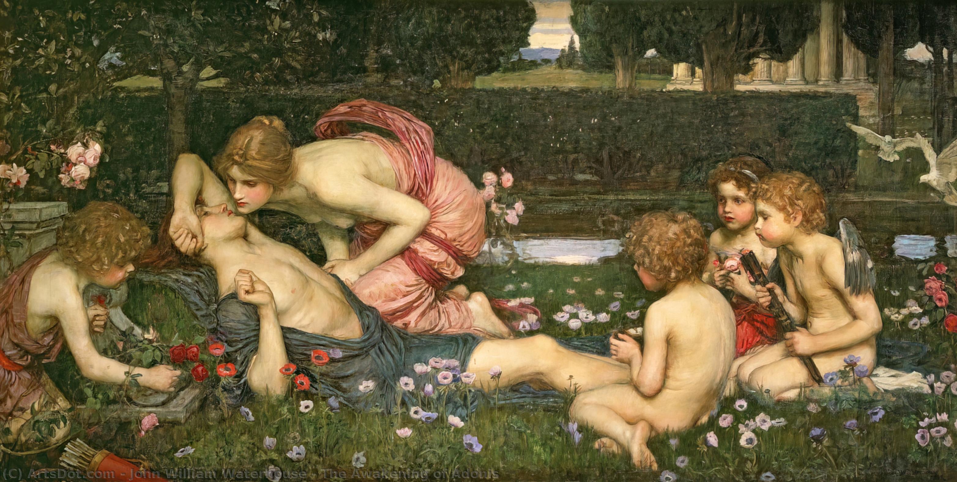 WikiOO.org - Encyclopedia of Fine Arts - Maleri, Artwork John William Waterhouse - The Awakening of Adonis