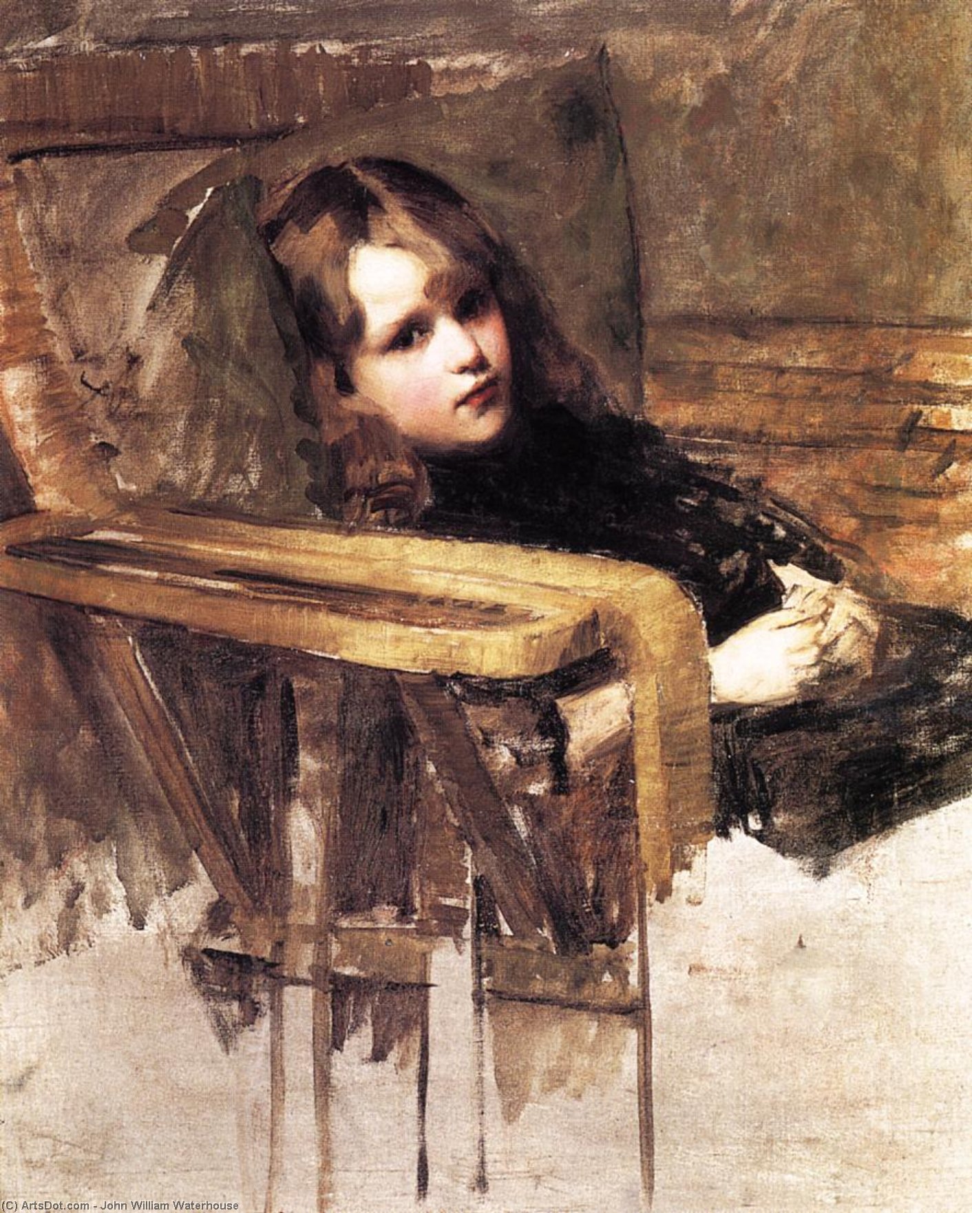 WikiOO.org - 百科事典 - 絵画、アートワーク John William Waterhouse - ザー 簡単に  椅子