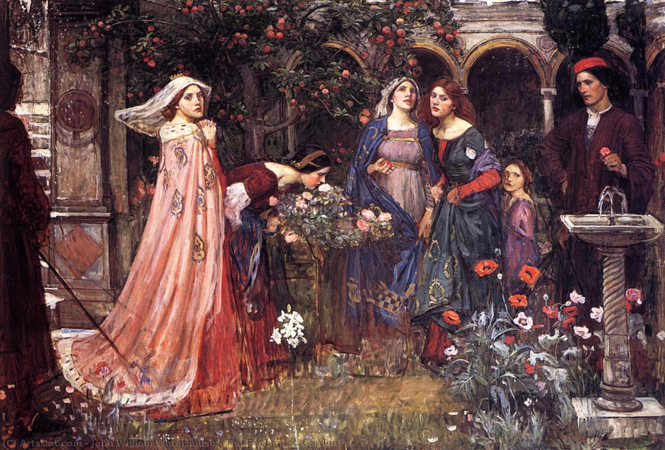 Wikioo.org - The Encyclopedia of Fine Arts - Painting, Artwork by John William Waterhouse - The Enchanted Garden