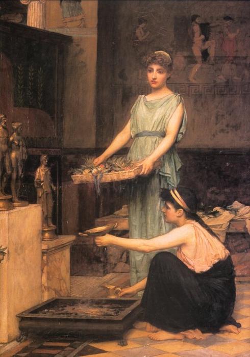 Wikioo.org - The Encyclopedia of Fine Arts - Painting, Artwork by John William Waterhouse - The Household Gods