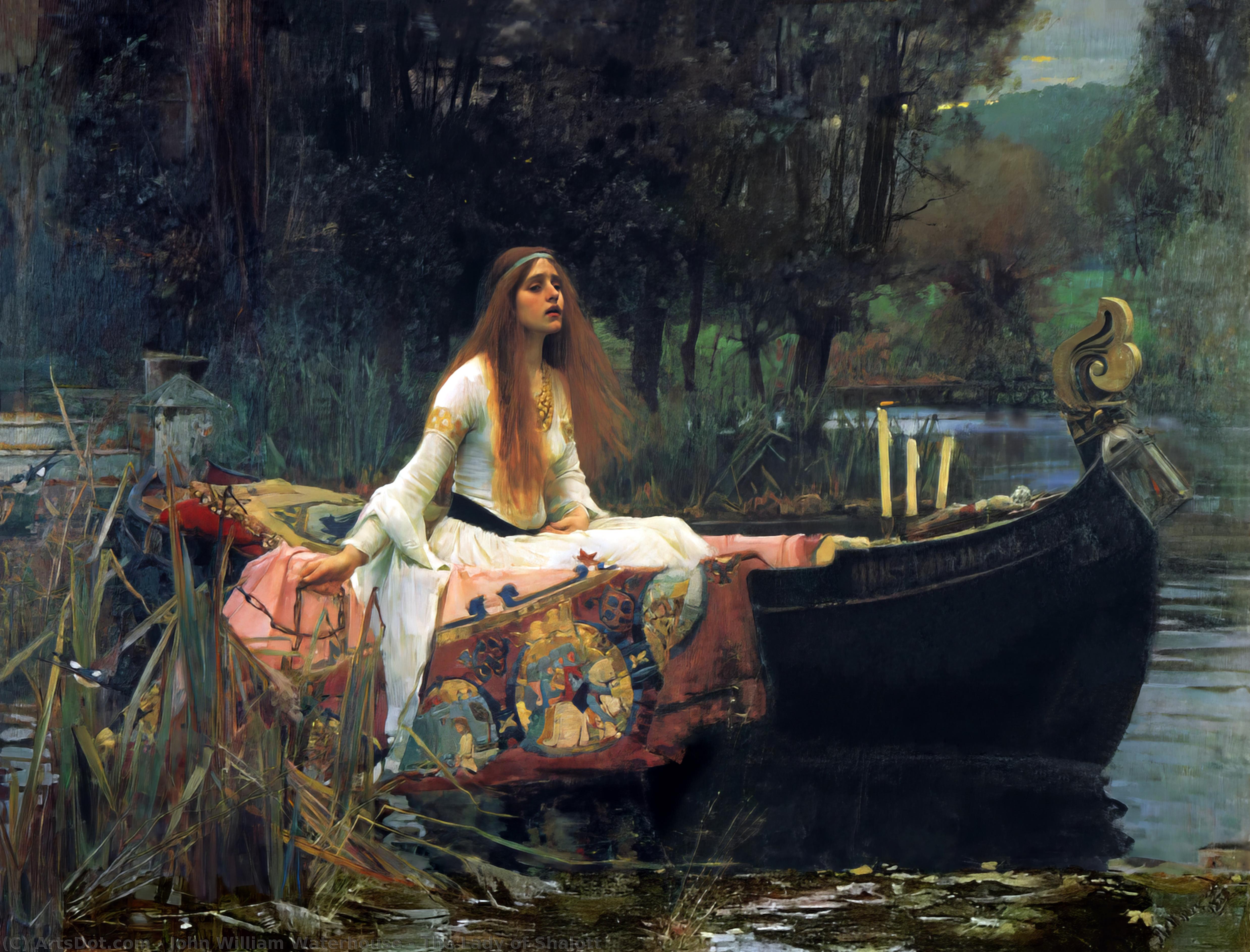 Wikioo.org - The Encyclopedia of Fine Arts - Painting, Artwork by John William Waterhouse - The Lady of Shalott