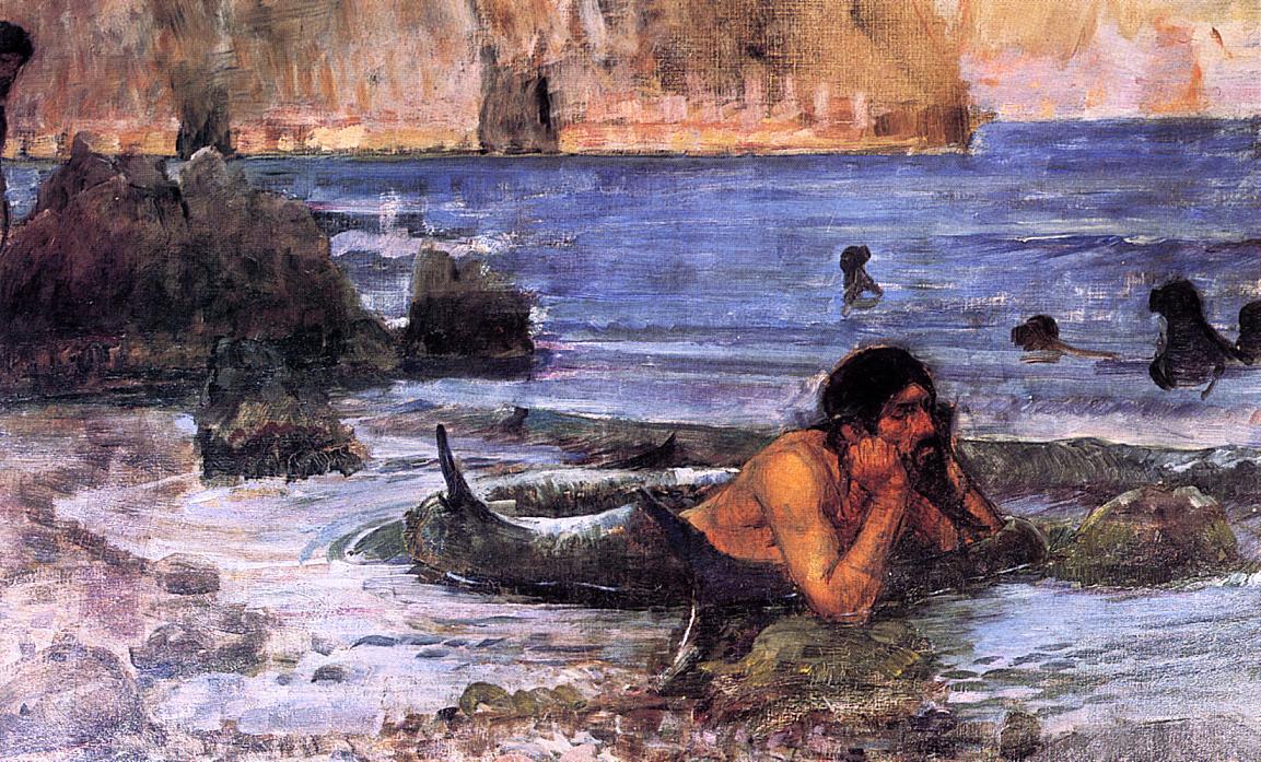 WikiOO.org - אנציקלופדיה לאמנויות יפות - ציור, יצירות אמנות John William Waterhouse - The Merman (sketch)
