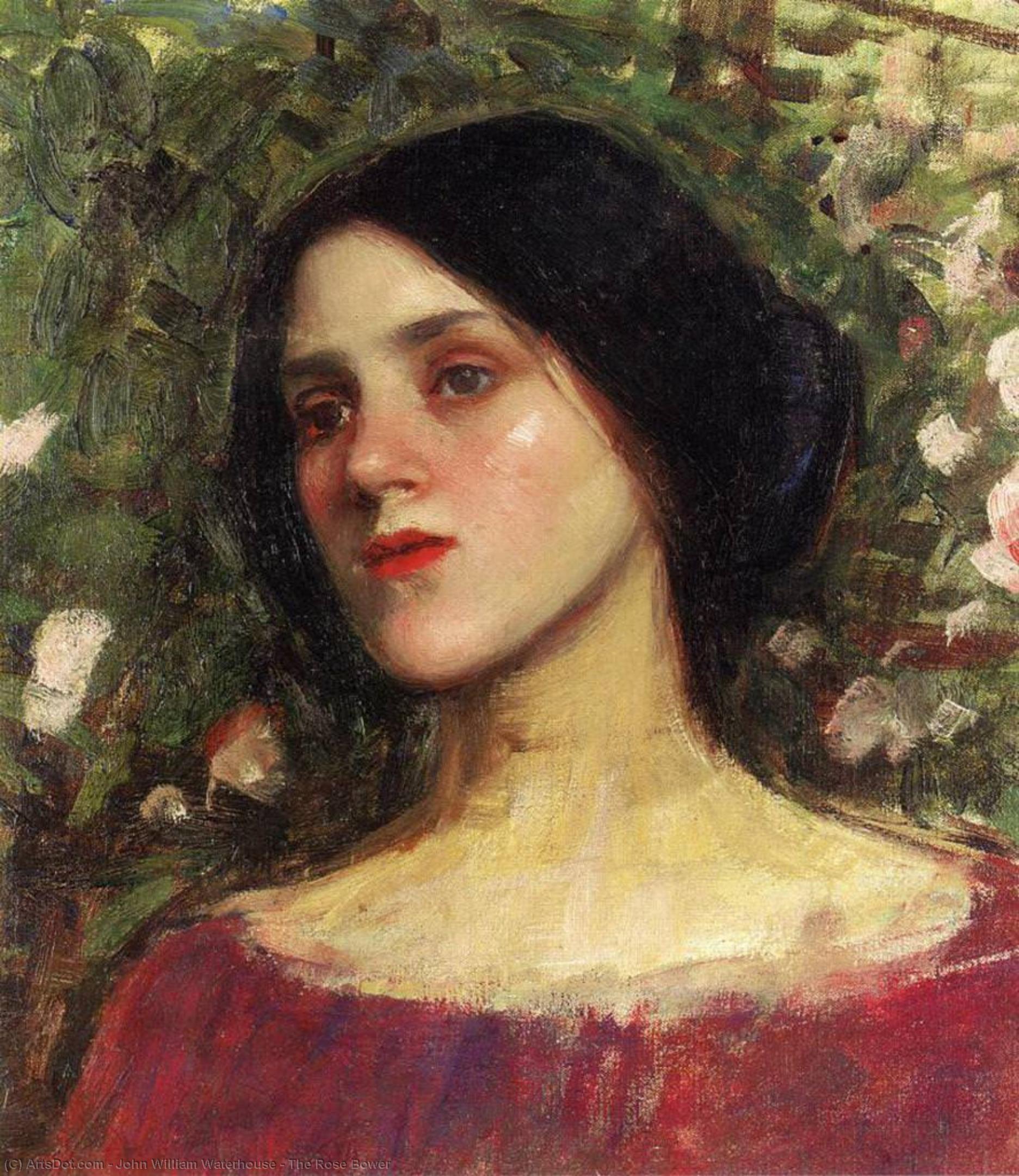 Wikioo.org – L'Enciclopedia delle Belle Arti - Pittura, Opere di John William Waterhouse - il rose Pergolato