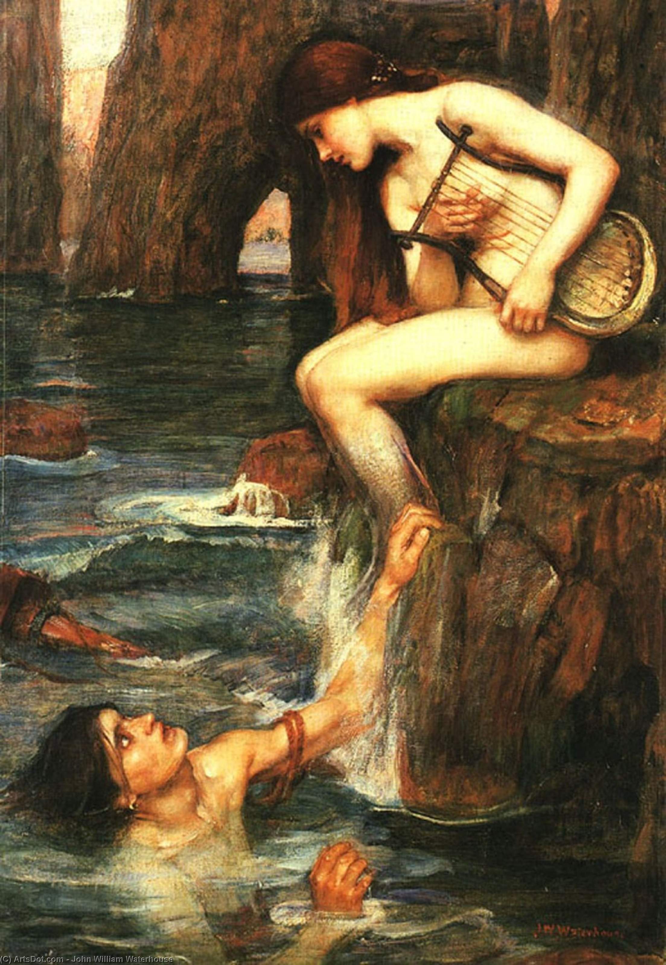 Wikioo.org - Encyklopedia Sztuk Pięknych - Malarstwo, Grafika John William Waterhouse - The Siren