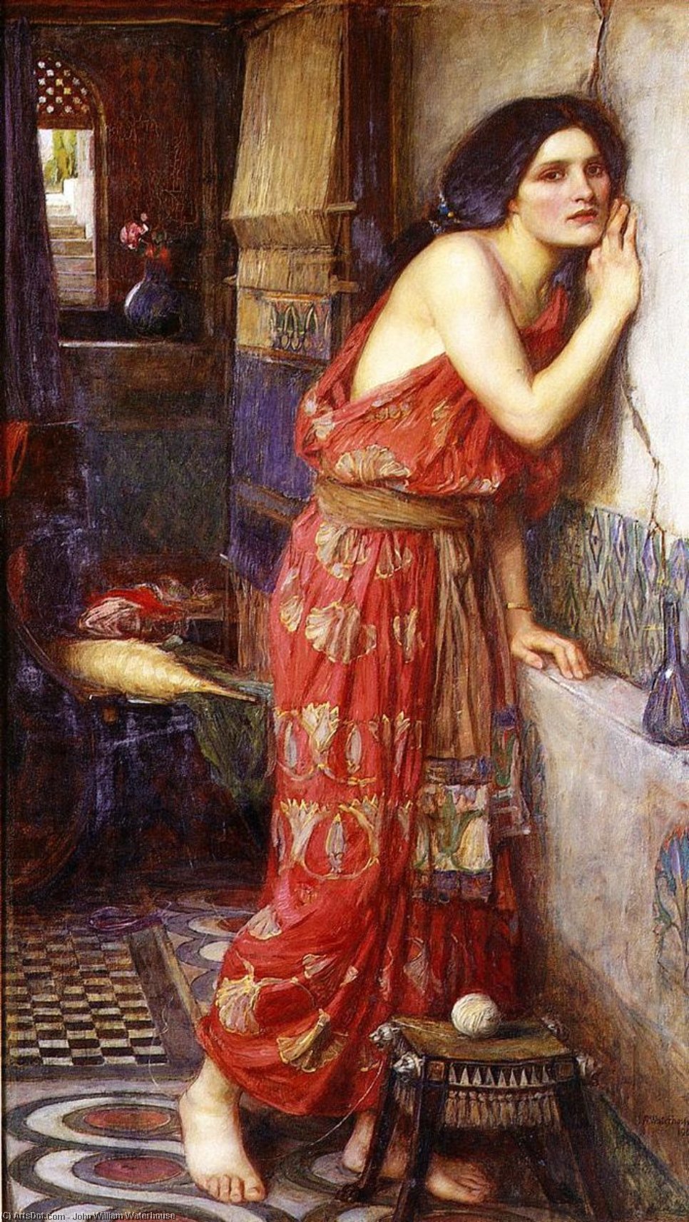 Wikioo.org - The Encyclopedia of Fine Arts - Painting, Artwork by John William Waterhouse - Thisbe (aka The Listener)