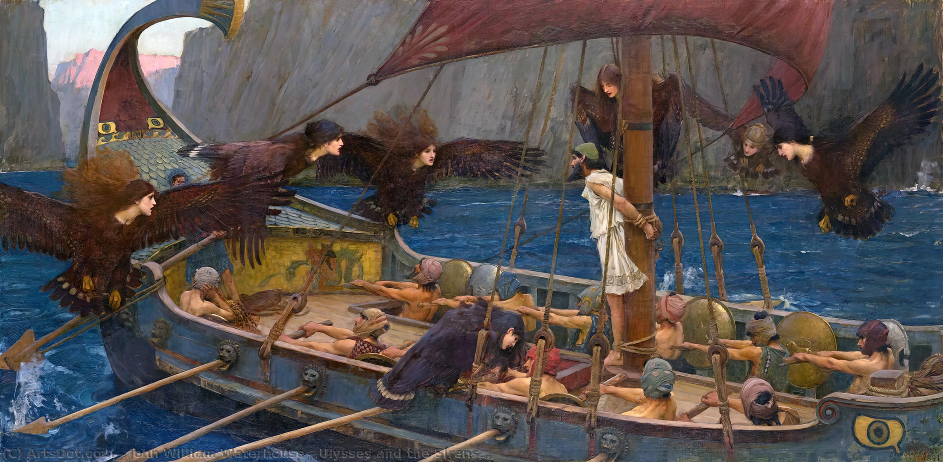 WikiOO.org - Encyclopedia of Fine Arts - Maleri, Artwork John William Waterhouse - Ulysses and the Sirens