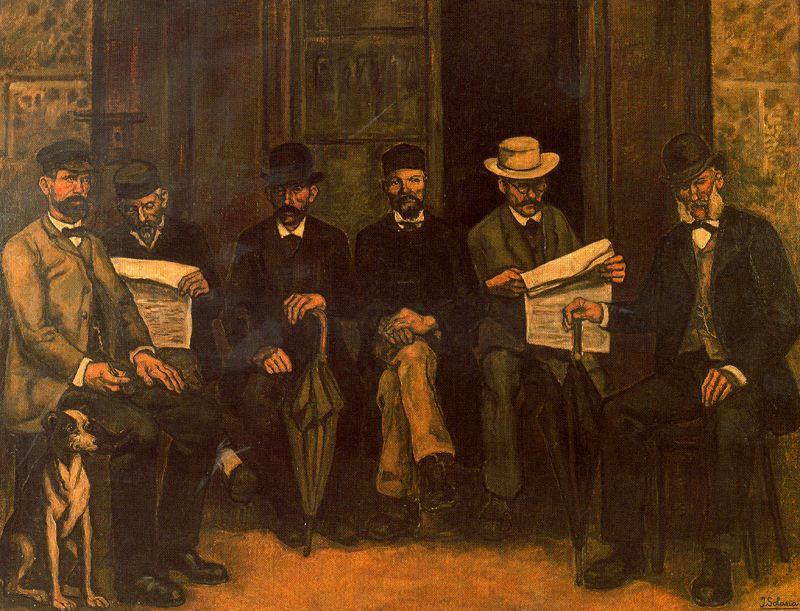 Wikioo.org - The Encyclopedia of Fine Arts - Painting, Artwork by José Gutiérrez Solana - Reunión de botica