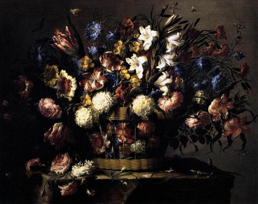 WikiOO.org - Enciclopédia das Belas Artes - Pintura, Arte por Juan De Arellano - Basket of Flowers 2