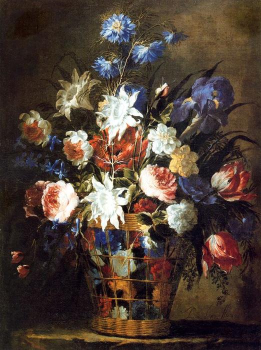 WikiOO.org - Enciklopedija dailės - Tapyba, meno kuriniai Juan De Arellano - Basket of Flowers 4