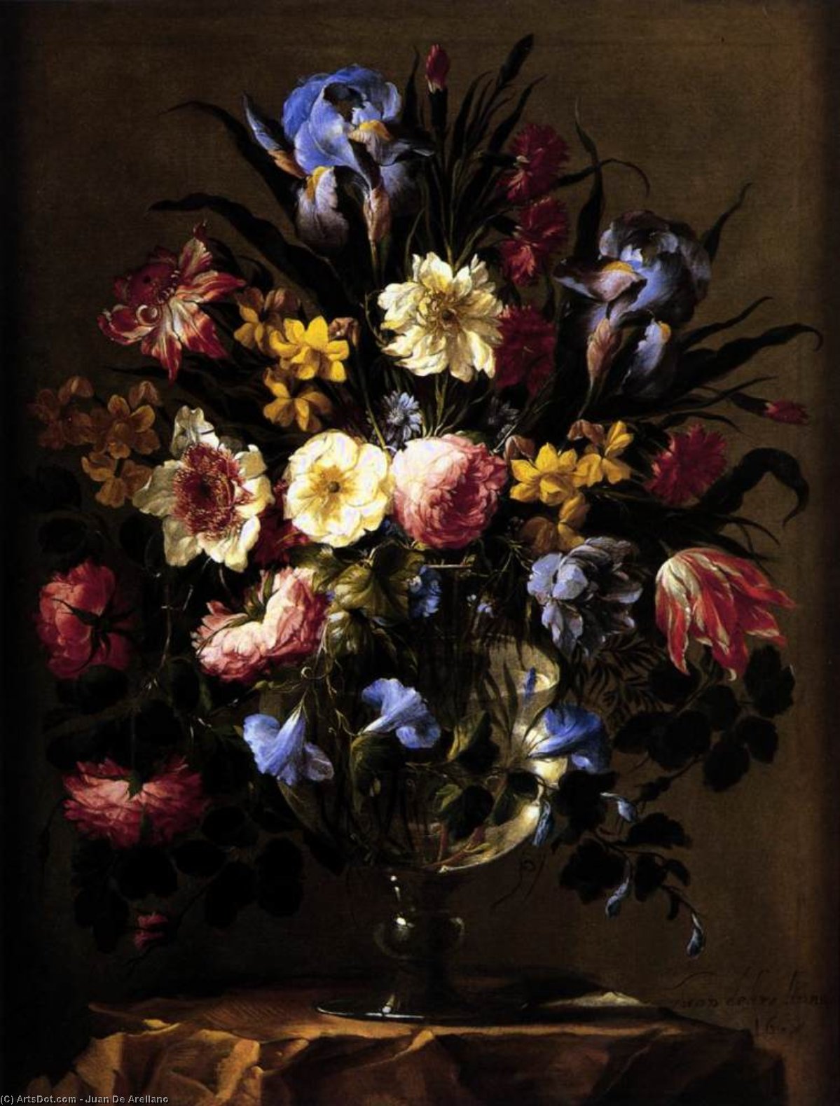 WikiOO.org - Encyclopedia of Fine Arts - Festés, Grafika Juan De Arellano - Vase of Flowers 1