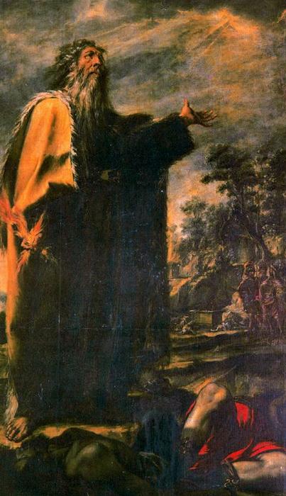 WikiOO.org - 백과 사전 - 회화, 삽화 Juan De Valdés Leal - Elías y los profetas de Baal