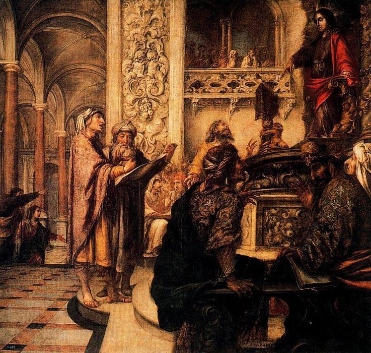WikiOO.org - Encyclopedia of Fine Arts - Maleri, Artwork Juan De Valdés Leal - Jesús disputando con los doctores