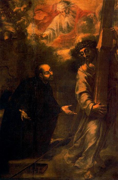 WikiOO.org - Encyclopedia of Fine Arts - Maleri, Artwork Juan De Valdés Leal - La aparición de Cristo a San Ignacio camino de Roma 1