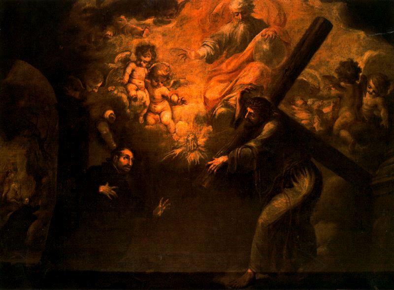 WikiOO.org - Encyclopedia of Fine Arts - Maleri, Artwork Juan De Valdés Leal - La aparición de Cristo a San Ignacio camino de Roma