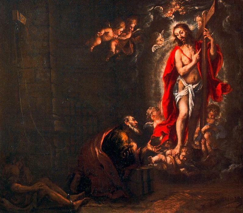 Wikioo.org - สารานุกรมวิจิตรศิลป์ - จิตรกรรม Juan De Valdés Leal - La aparición de Cristo a San Pedro en la prisión