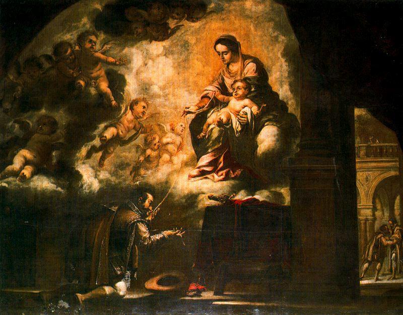 Wikioo.org - The Encyclopedia of Fine Arts - Painting, Artwork by Juan De Valdés Leal - La aparición de la Virgen a San Ignacio en Pamplona
