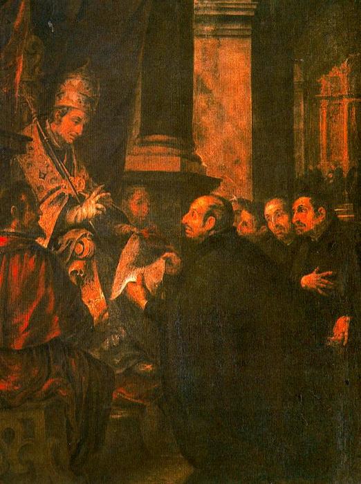 Wikioo.org - The Encyclopedia of Fine Arts - Painting, Artwork by Juan De Valdés Leal - San Ignacio recibiendo la bula de fundación del Papa Paulo III