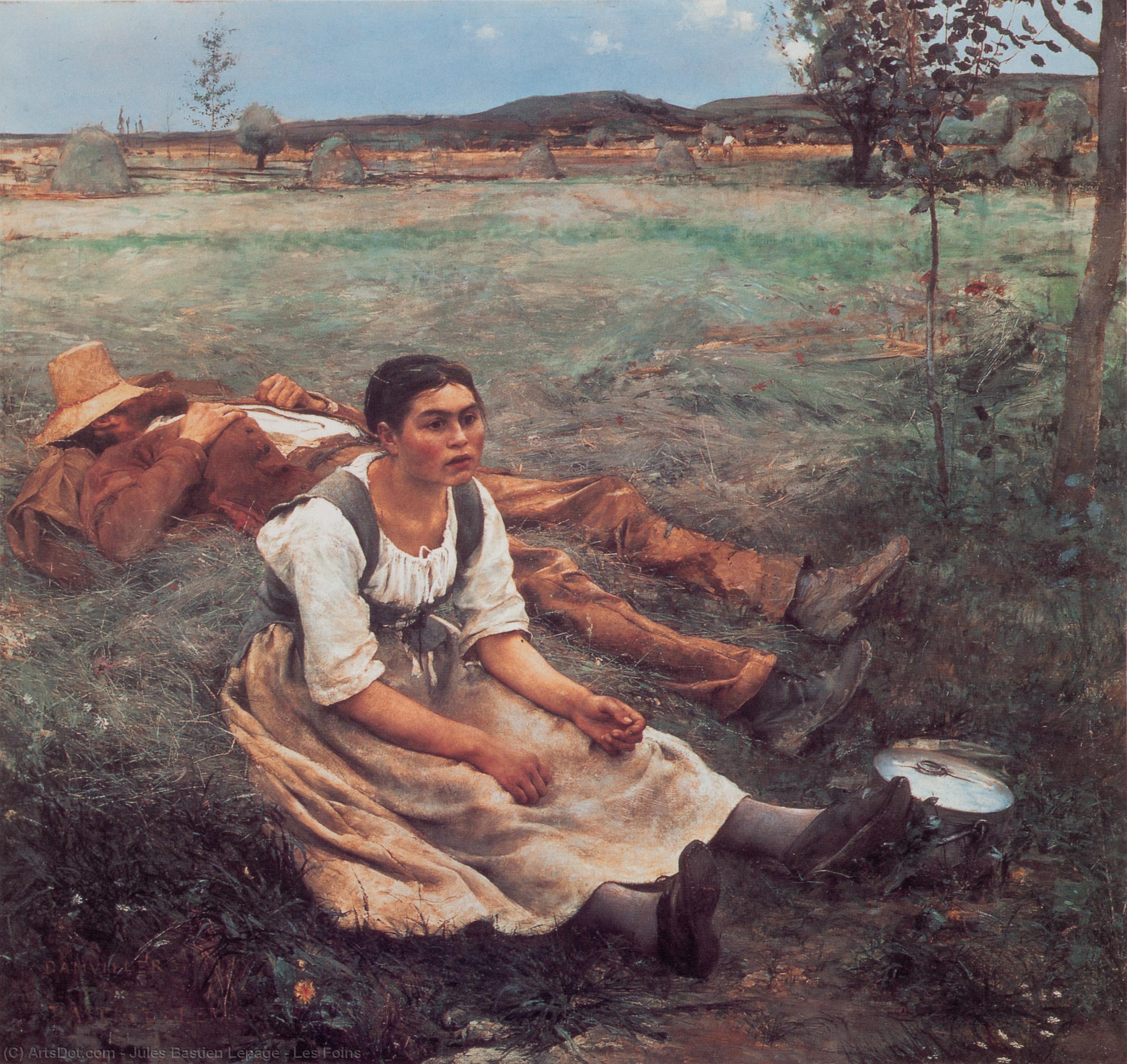 Wikioo.org - The Encyclopedia of Fine Arts - Painting, Artwork by Jules Bastien Lepage - Les Foins