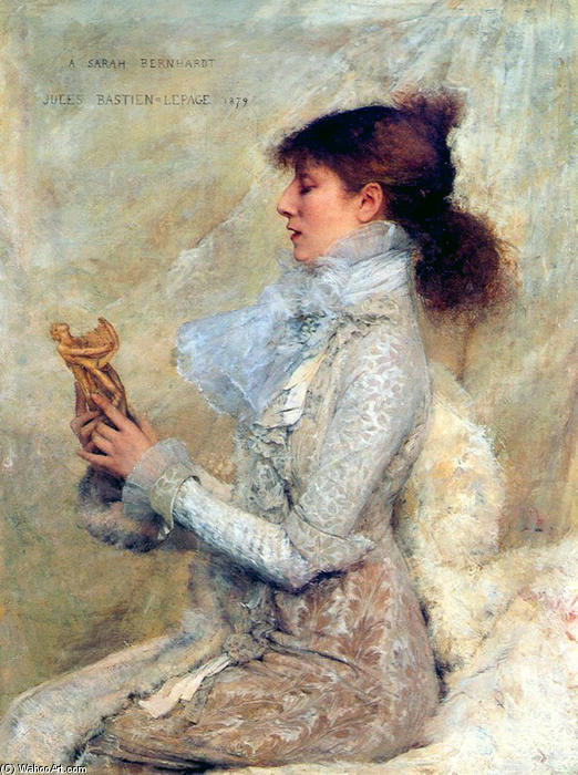 Wikioo.org - สารานุกรมวิจิตรศิลป์ - จิตรกรรม Jules Bastien Lepage - Portrait of Sarah Bernhardt