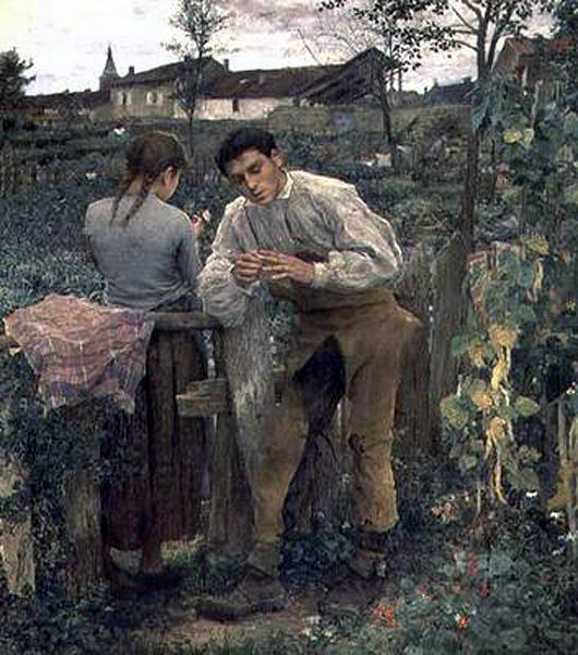 WikiOO.org - Енциклопедия за изящни изкуства - Живопис, Произведения на изкуството Jules Bastien Lepage - Rural Love