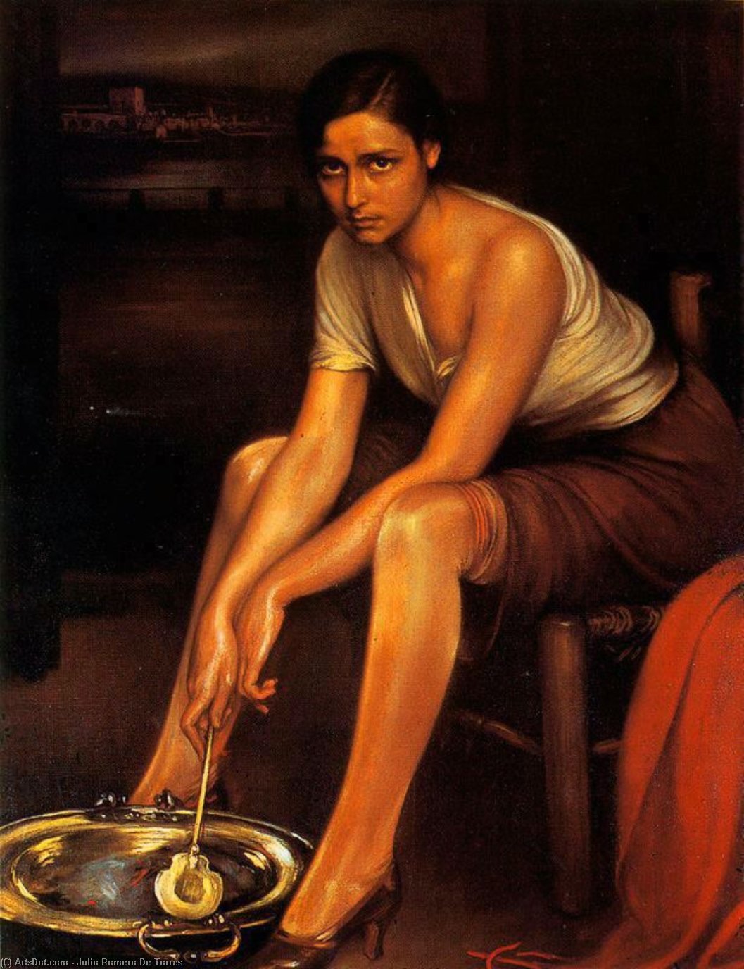 Wikioo.org - The Encyclopedia of Fine Arts - Painting, Artwork by Julio Romero De Torres - La chiquita piconera