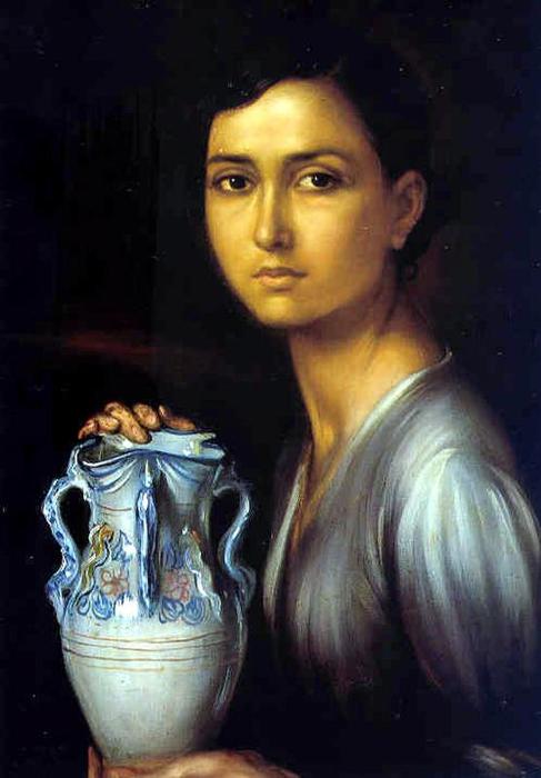 WikiOO.org - אנציקלופדיה לאמנויות יפות - ציור, יצירות אמנות Julio Romero De Torres - La niña de la jarra