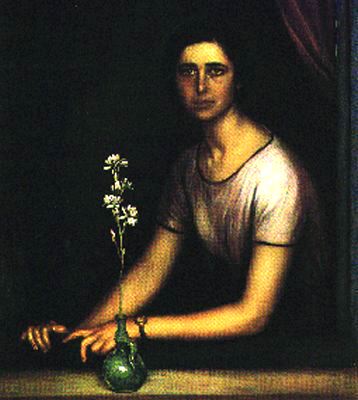 WikiOO.org - Encyclopedia of Fine Arts - Lukisan, Artwork Julio Romero De Torres - Mujer en la ventana con nardo