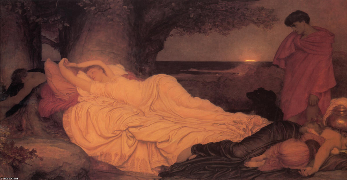 WikiOO.org - Encyclopedia of Fine Arts - Maleri, Artwork Lord Frederic Leighton - Cymon and Iphigenia