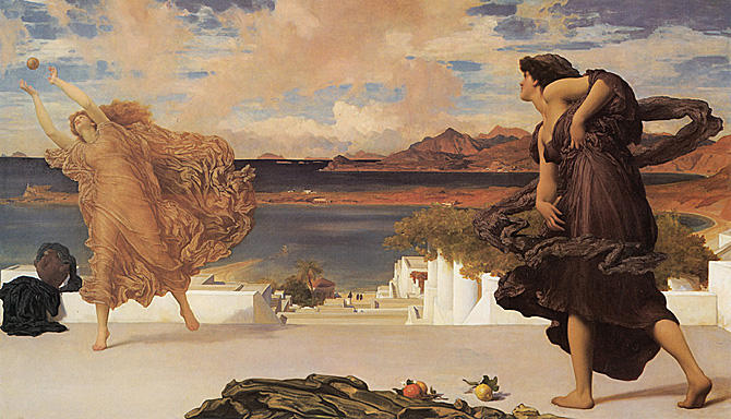 Wikioo.org - The Encyclopedia of Fine Arts - Painting, Artwork by Lord Frederic Leighton - Greek Girls Playing Ball