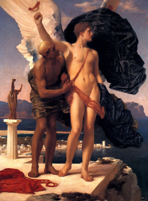 Wikioo.org – La Enciclopedia de las Bellas Artes - Pintura, Obras de arte de Lord Frederic Leighton - Ícaro y Dédalo