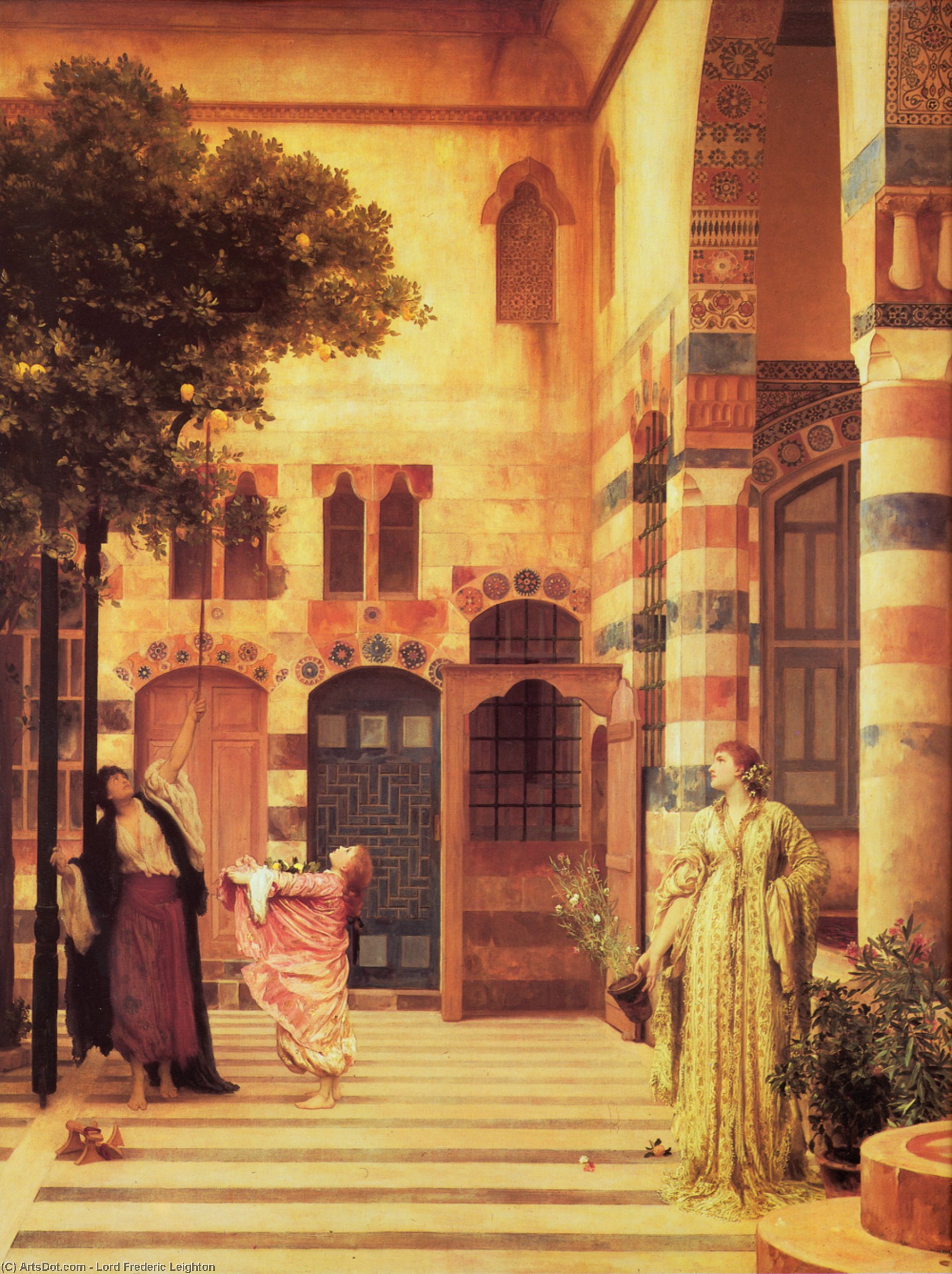 WikiOO.org - Encyclopedia of Fine Arts - Maalaus, taideteos Lord Frederic Leighton - Old Damascus. Jew's Quarter