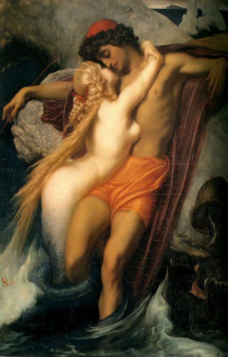 Wikioo.org – L'Encyclopédie des Beaux Arts - Peinture, Oeuvre de Lord Frederic Leighton - le pêcheur et le Syren