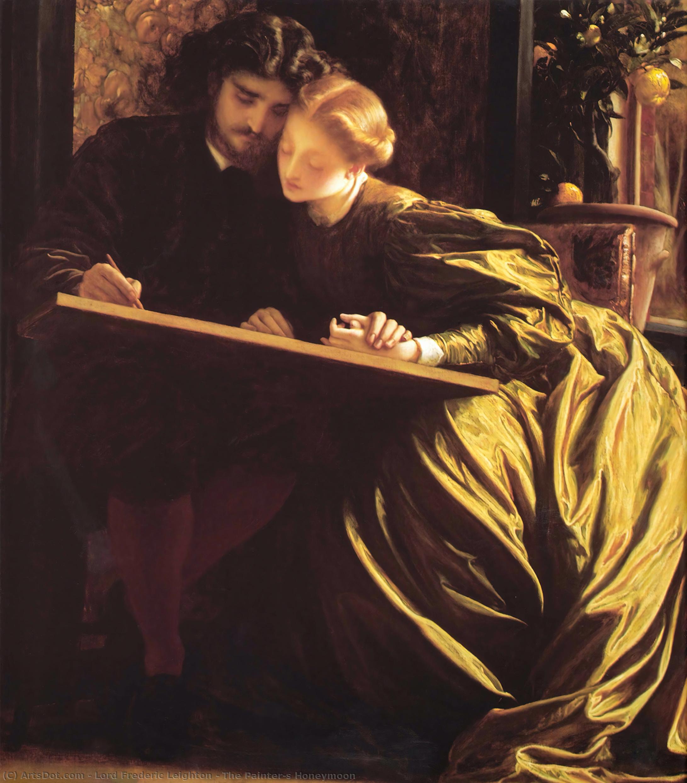Wikoo.org - موسوعة الفنون الجميلة - اللوحة، العمل الفني Lord Frederic Leighton - The Painter's Honeymoon